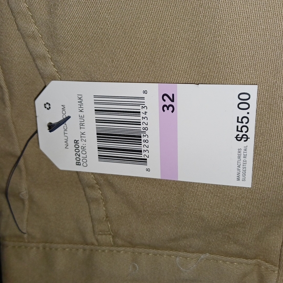 Nautica Deck Khaki Shorts Classic Fit  Color-Tan NWT - Picture 10 of 10